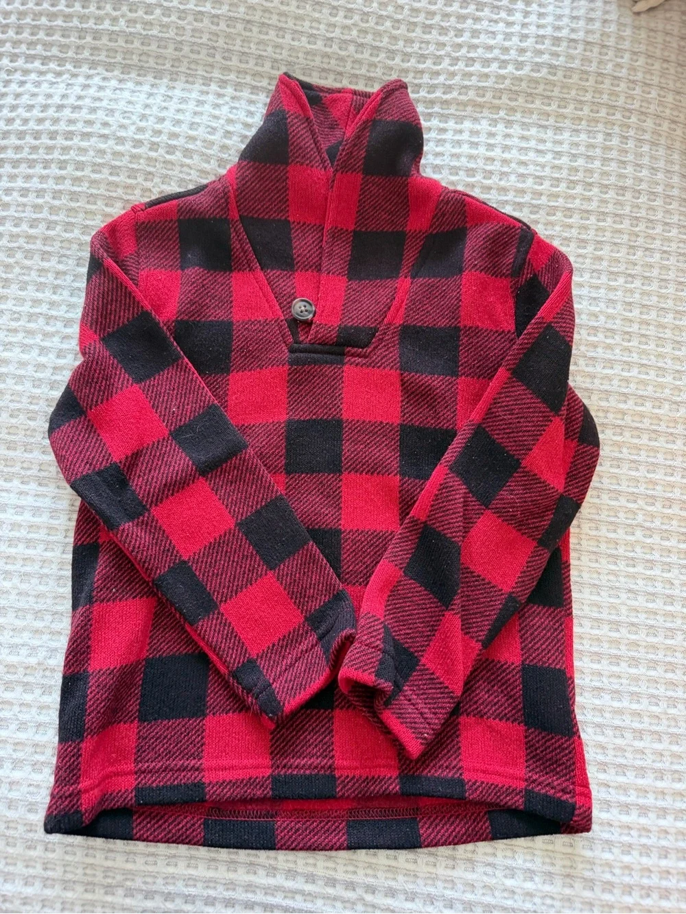 Old Navy Red and Black Buffalo Plaid Turtleneck Pullover